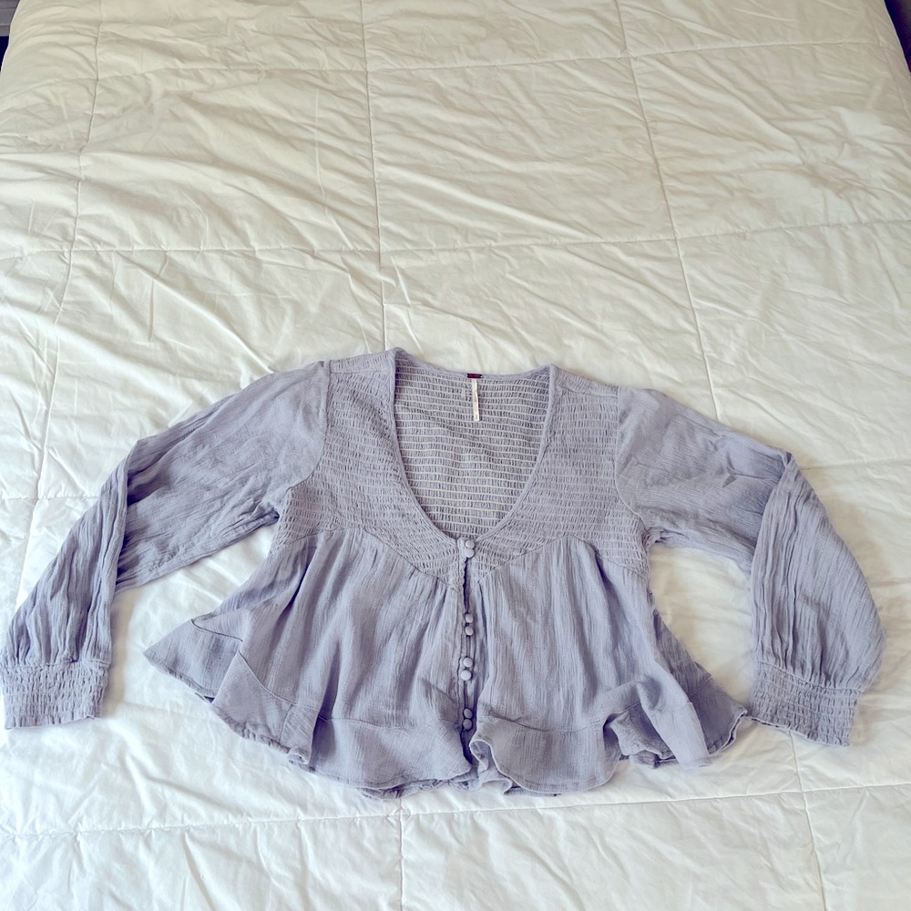Free People flowy top periwinkle blue